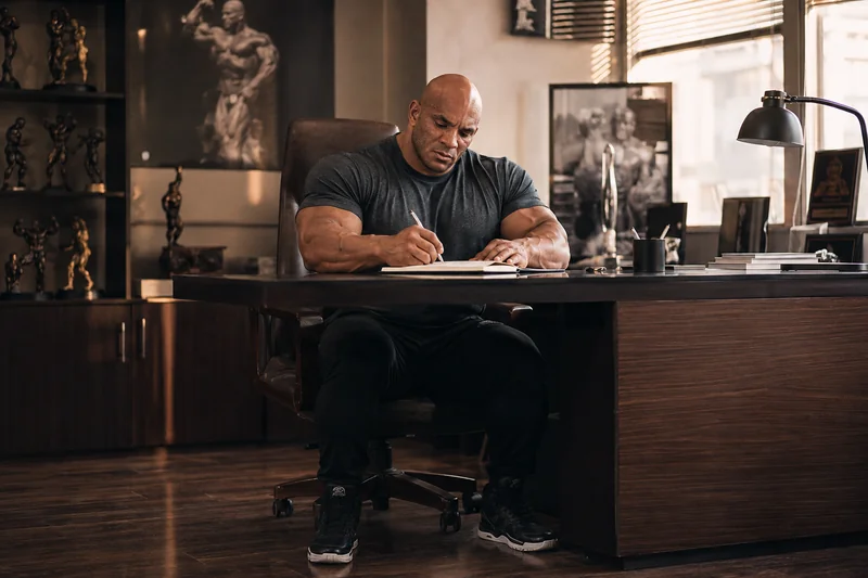 Big Ramy preparing a training plan — campaign concept